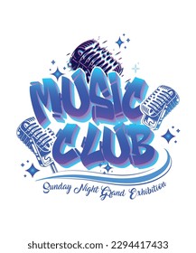 Music Club_Graffiti art_Consert logo_T-Shirt design