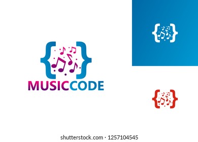 Music Code Logo Template Design Vector, Emblem, Design Concept, Creative Symbol, Icon