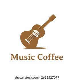 music coffee flat minimalist logo design