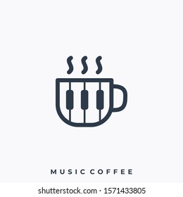 Music Coffee Illustration Vector Template. Suitable for Creative Industry, Multimedia, entertainment, Educations, Shop, and any related business