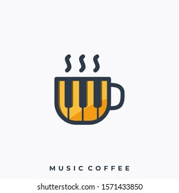 Music Coffee Illustration Vector Template. Suitable for Creative Industry, Multimedia, entertainment, Educations, Shop, and any related business