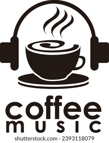 music coffee logo art vector illustration