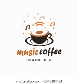MUSIC COFFEE logo design,the design is attractive and very simple