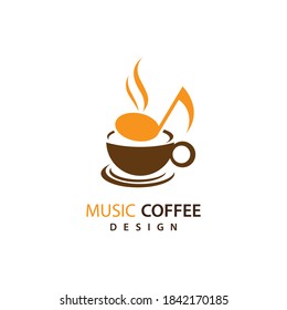 Music coffee logo images illustration design
