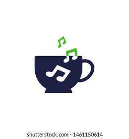 Music and Coffee Logo Isolated Vector