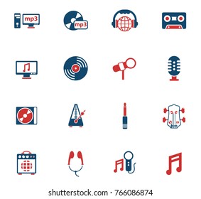 music color vector icons for web and user interface design