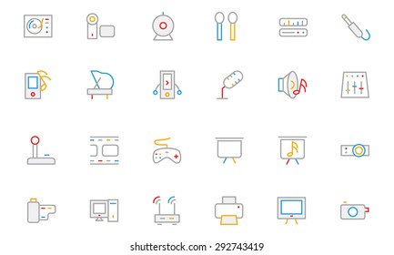 
Music Colored Outline Vector Icons 4
