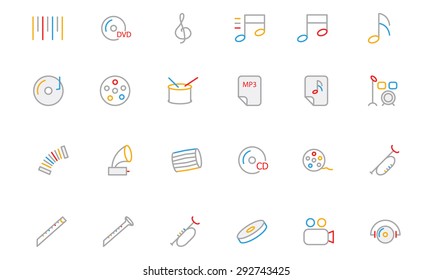 
Music Colored Outline Vector Icons 2
