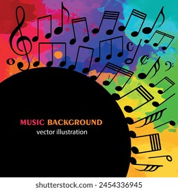 Music colorful background, musical instruments.