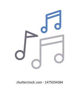 music colour line vector icon