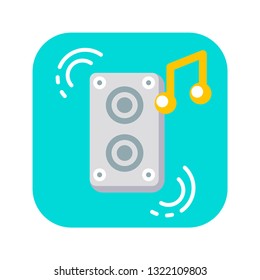 Music column audio speakers flat color icon. Stereo music sound system cinema column. Party element. Sign for web page, mobile app, banner, social media. Pictogram UI/UXI user interface. Template.