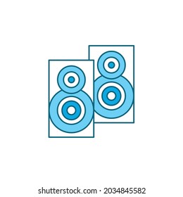Music column audio speakers line color icon. Stereo music sound system cinema column. Party element. Sign for web page, mobile app, banner, social media. Pictogram UI UXI user interface.