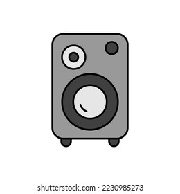 Icono de escala de grises de color de columna de música. Símbolo gráfico para el diseño de aplicaciones y sitios web de música y sonido, logotipo, aplicación, interfaz de usuario