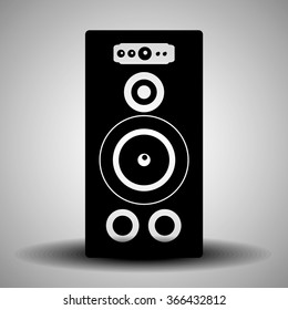 music column flat black icon