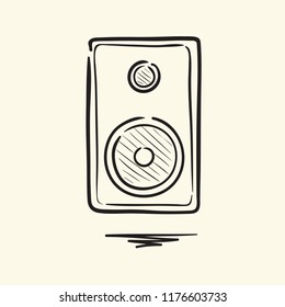 Columna musical. Ilustración vectorial dibujada a mano.