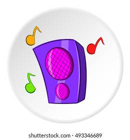 Music column icon in cartoon style isolated on white circle background. Device symbol vector illustration