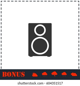 Music column icon flat. Simple vector symbol and bonus icon