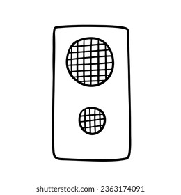 Columna musical aislada en blanco. Esbozo de doodle dibujado a mano