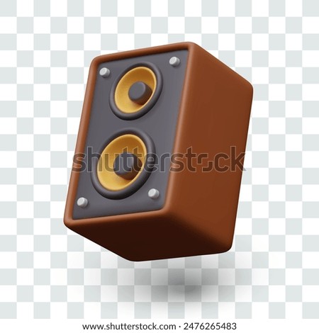 Music column in realistic style. Electrical device for amplifying and broadcasting sound