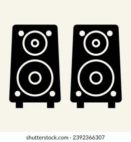 Music columns solid icon. Sound system vector illustration isolated on white. Audio speakers glyph style design, designed for web and app. Eps 10