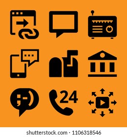 music, commerce, shape, metal, envelope and showing icon vector set. Flat vector design with filled icons. Designed for web and software interfaces