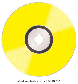 Music compact golden disc album illustration with light reflection