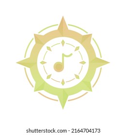 music compass logo gradient design template icon