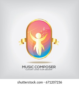 Music Composer Logo Icon Vector