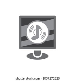 Music Computer Logo Icon Design