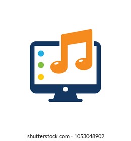 Music Computer Logo Icon Design
