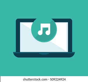 Music computer technology icon vector illustration graphic design