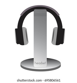 music concept - headset Vector illustration isolated on whire background