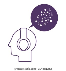 Music concept with human head design, vector illustration eps 10