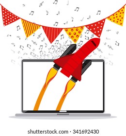 Music concept with icons design, vector illustration 10 eps graphic
