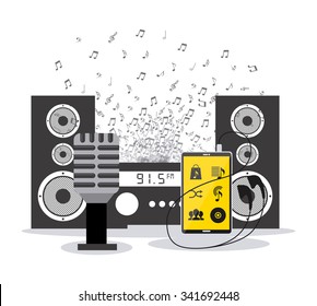 Music concept with icons design, vector illustration 10 eps graphic