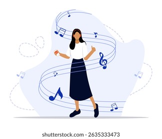 Music concept illustration. Suitable for landing page, ui, web, App intro card, editorial, flyer, and banner.