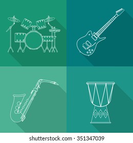 Music concept with instrument icons design, vector illustration 10 eps graphic.