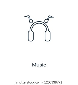 Music concept line icon. Linear Music concept outline symbol design. This simple element illustration can be used for web and mobile UI/UX.