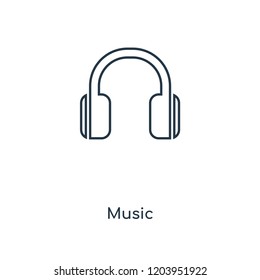 Music concept line icon. Linear Music concept outline symbol design. This simple element illustration can be used for web and mobile UI/UX.