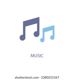 music concept line icon. Simple element illustration.music concept outline symbol design.