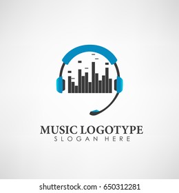 Music concept logo template. Vector illustration