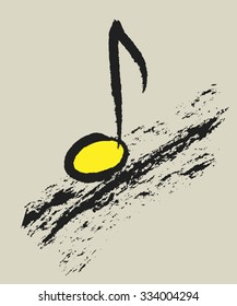 music concept musical note, vector design logo