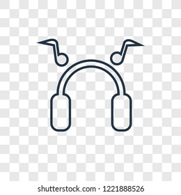 Music concept vector linear icon isolated on transparent background, Music concept transparency concept in outline style