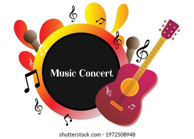 music concert background, Music poster for concert art vector, musical notes background for the jazz music festival, concert, event with musical instruments, musicians, and singers.