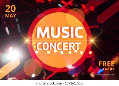 
Music Concert Banner Design with dynamic color blurred background