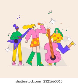 Music concert Celebration and dancing illustration