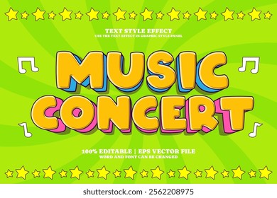 Music Concert Editable Text Effect Cartoon Style