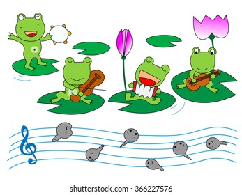 Music concert of the frog