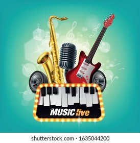 music concert illustrated in graphics for advertising