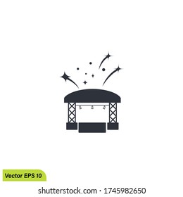 music concert stage icon illustration vector eps 10 logo template